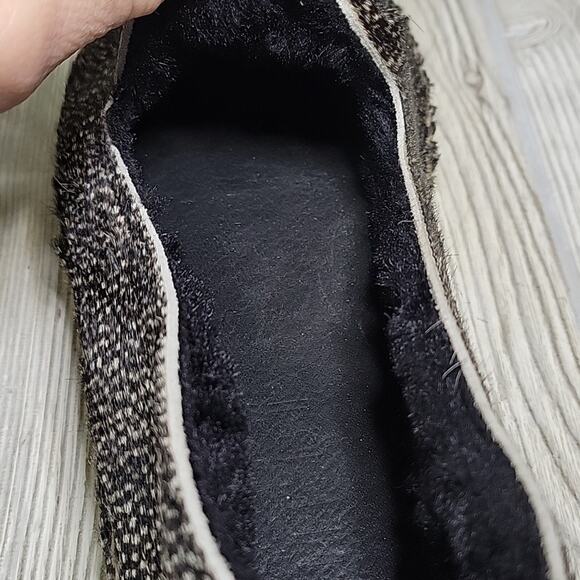 Mannebi Black Speckled Calf Fur Flat Espadrille Slip On Shoes Womens 40 US 9 - Picture 12 of 13